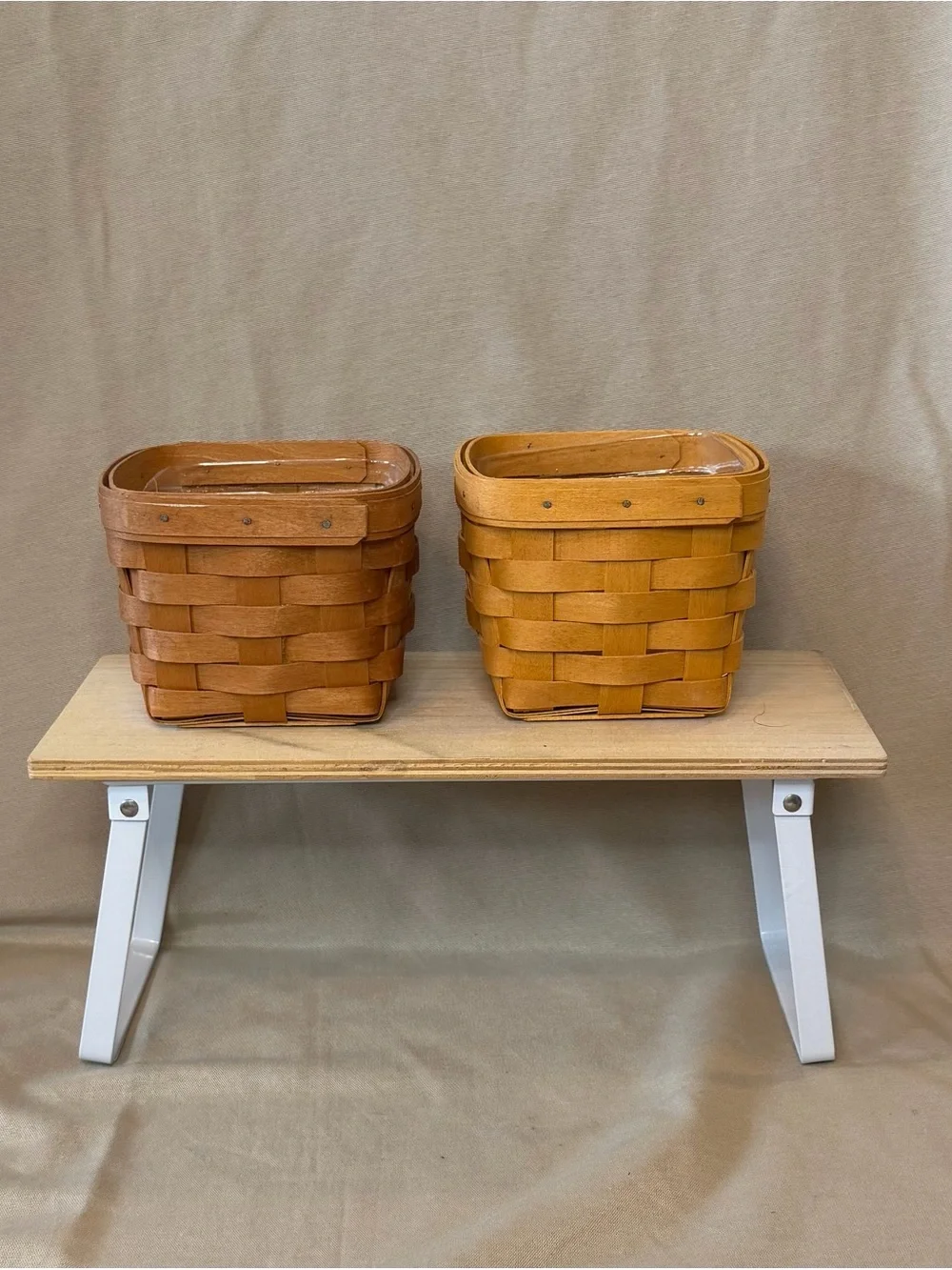 Longaberger Honey-Tone Woven Storage Baskets (Pair)